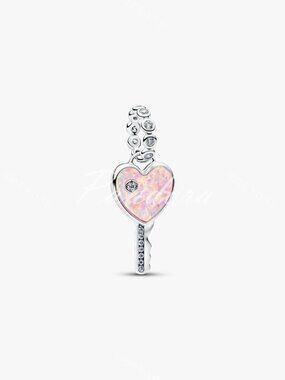 Opalescent Heart Key Dangle Charm